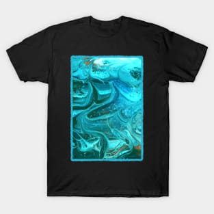 Marbling design in Turquoise (#5 var#4) T-Shirt